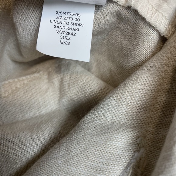 Gap Shorts Womens Large Linen Blend Pull-On Khaki Sand Beach Coastal High Waist - Picture 7 of 10